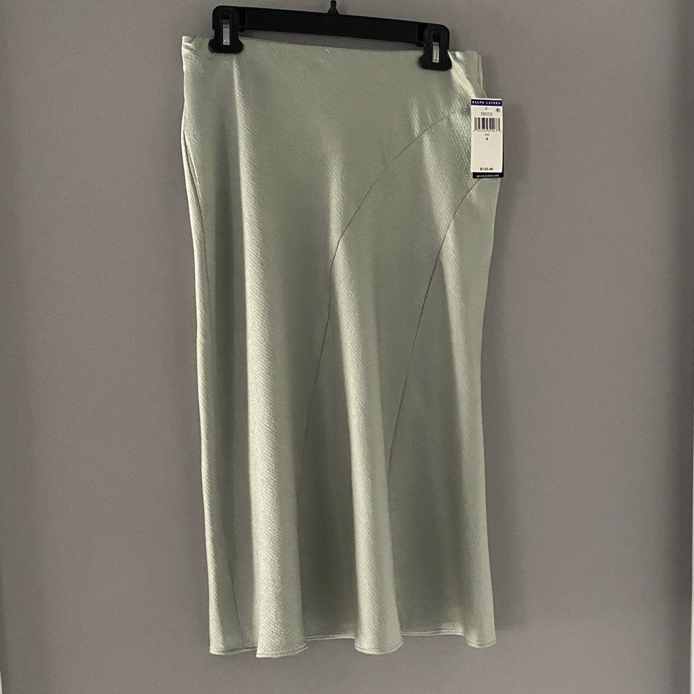 Ralph Lauren Sage Green Bias Midi Skirt